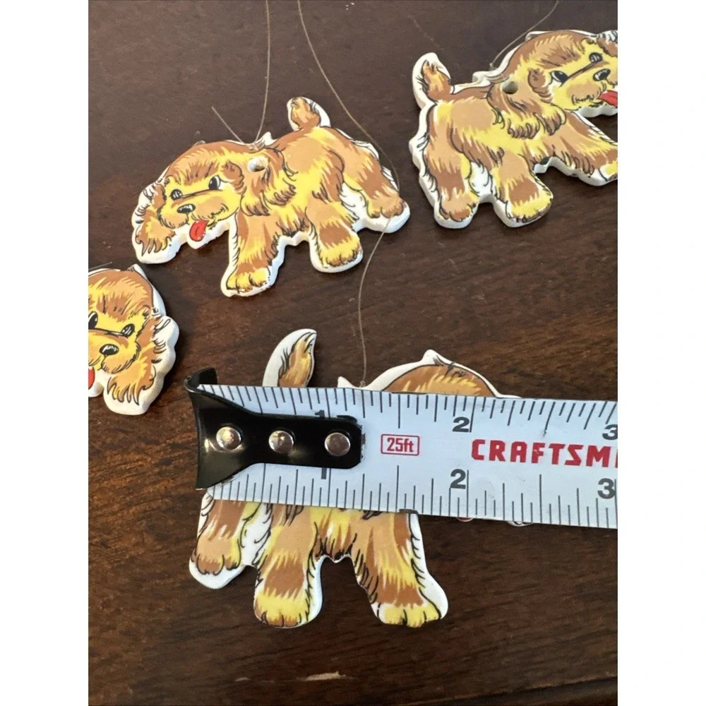 Vintage 5 Dogs Wind Chimes Ceramic Farmhouse Decor